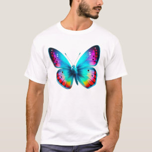 Camiseta Arte de Mariposa Vibrante