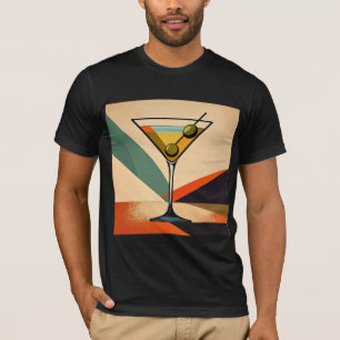 Camiseta Arte de Martini con Bloques de Color Moderno de Mi