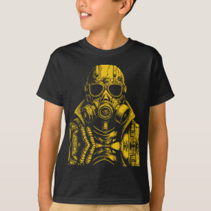 Camiseta Arte de Máscara de Gas Post-Apocalíptico