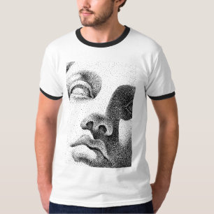 Camiseta Arte de matriz de puntos: Cara de mármol clásica