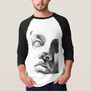 Camiseta Arte de matriz de puntos: Cara de mármol clásica
