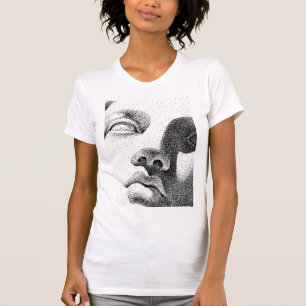 Camiseta Arte de matriz de puntos: Cara de mármol clásica