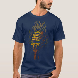 Camiseta Arte de micrófono de fusión dorada