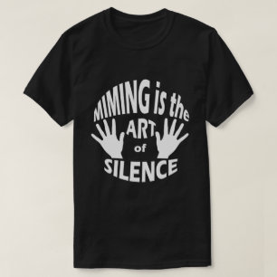 Camiseta Arte de Mime Pantomime de silencio negro