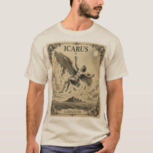 Camiseta Arte de Mitología Griega Vintage Caída de Ícaro