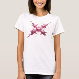 Camiseta Arte de Moda Estrellas Abstractas Rosa Impactante