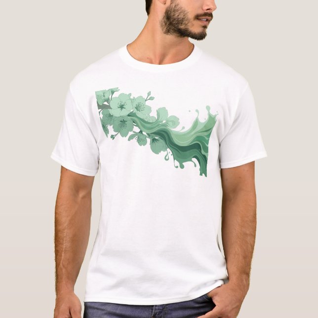 Camiseta Arte de Moda FLOR ABSTRACTA Única (Anverso)