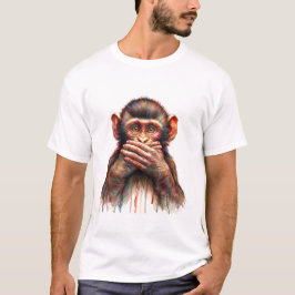 Camiseta Arte de mono que no habla mal
