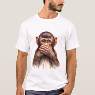 Camiseta Arte de mono que no habla mal