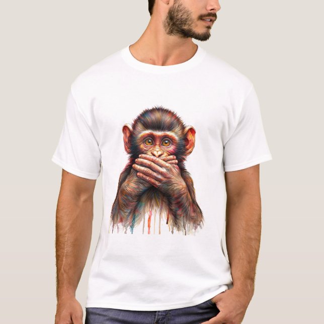 Camiseta Arte de mono que no habla mal (Anverso)