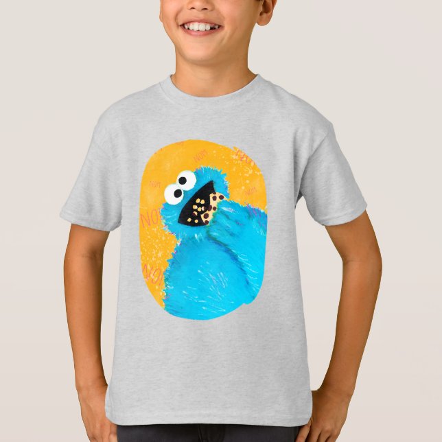 Camiseta Arte de Monstruo de Cookie de Plaza Sésamo (Anverso)