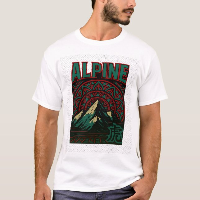Camiseta Arte de montaña alpina Mandala | Impresión de la n (Anverso)