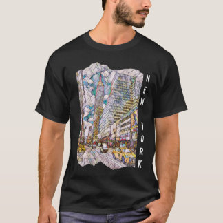 Camiseta Arte de mosaico estético de la ciudad de Nueva Yor