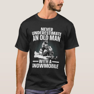 Camiseta Arte de moto de nieve para hombres abuelo en moto