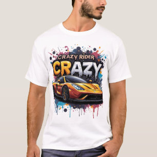 Camiseta Arte de Motocicleta Graffiti Urbano Piloto Loco