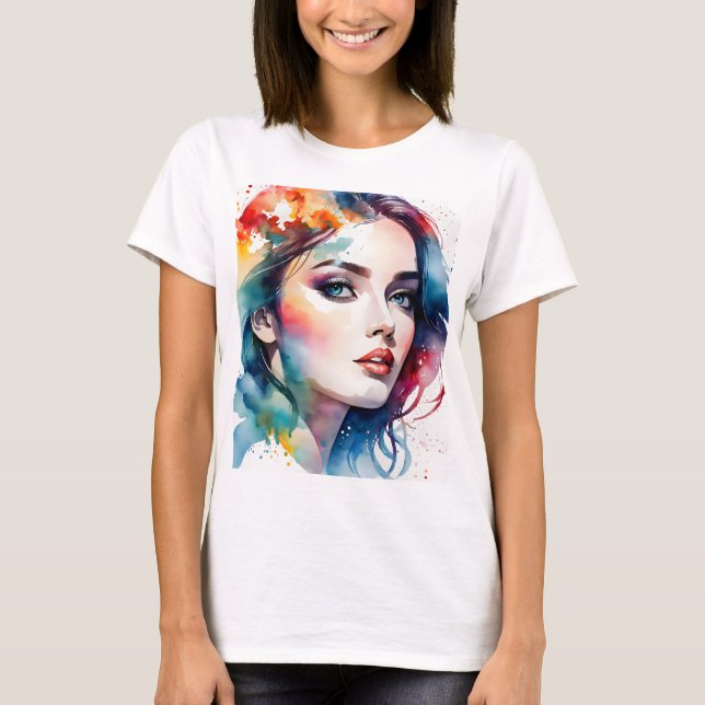 Camiseta Arte de mujer de doble exposición (Anverso)