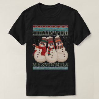 Camiseta Arte de muñecos de nieve con mis snowmies