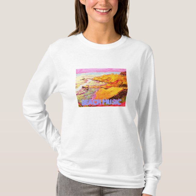 Camiseta arte de música en la playa (Anverso)
