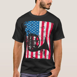 Camiseta Arte de música retro del Cuerno francés vintage de