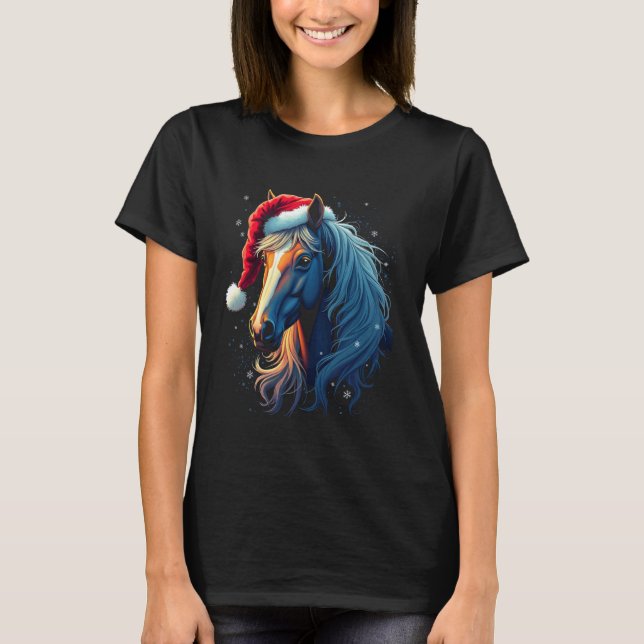 Camiseta Arte de Navidad de Caballos (Anverso)