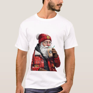Camiseta Arte de Navidades de café helado de Guay Santa