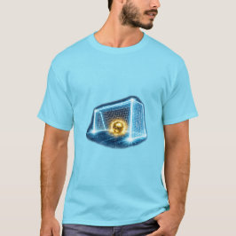 Camiseta Arte de neon de gol de fútbol dorado