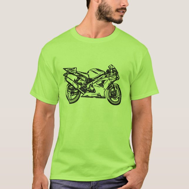 Camiseta Arte de Ninja Sportbike (Anverso)