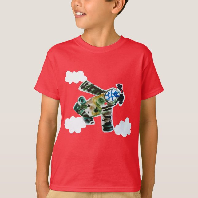 Camiseta "Arte de niños" en un jet del ejército (Anverso)
