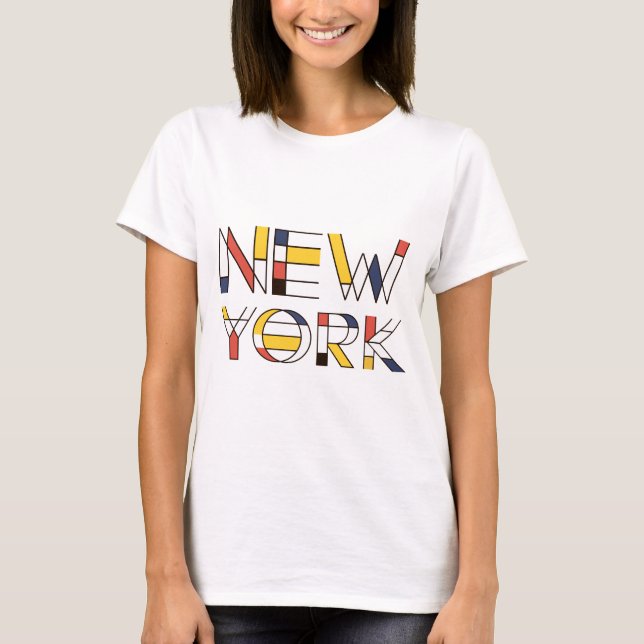 Camiseta Arte de Nueva York, estilo neoplasticista (Anverso)