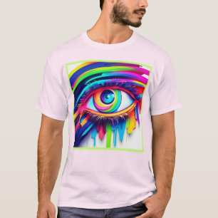 Camiseta Arte de Ojo de Arcoíris Vibrante