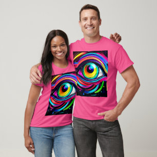 Camiseta Arte de Ojo Psicodélico Vibrante