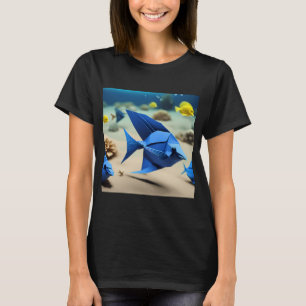 Camiseta Arte de Origami - Sinfonía Azur: Tang azul bailand