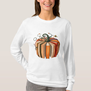 Camiseta Arte de Otoño de Calabaza de Libro Antiguo Academi