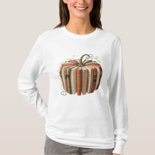 Camiseta Arte de Otoño de Calabaza de Libro Antiguo Academi