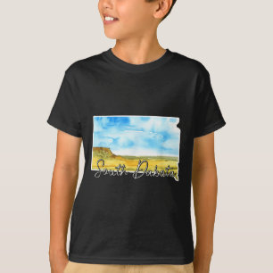 Camiseta Arte de paisaje al acuarela de Dakota del Sur para