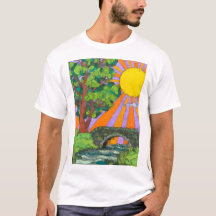 arte de paisaje de bosque ribereño