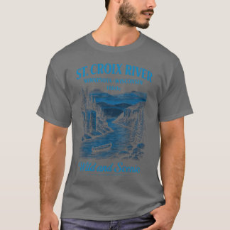 Camiseta Arte de paisaje de canoas en río salvaje amigos am