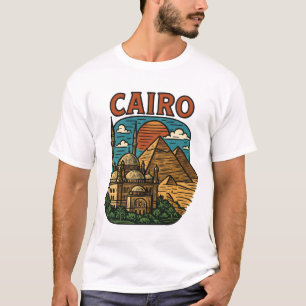 Camiseta Arte de paisaje de pirámide de viaje vintage de El