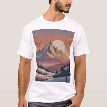 Arte de paisaje majestuoso de montaña nevada