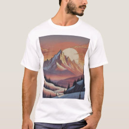 Camiseta Arte de paisaje majestuoso de montaña nevada