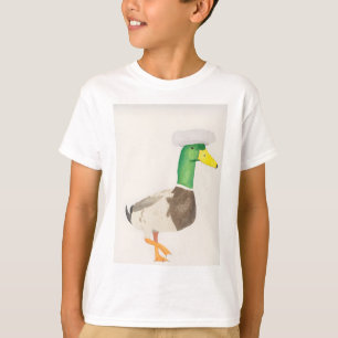 Camiseta Arte de pájaro acuarela Chef Duck