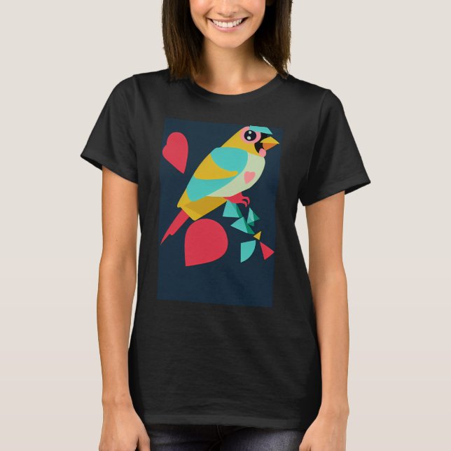 Camiseta Arte de pájaro lindo (Anverso)