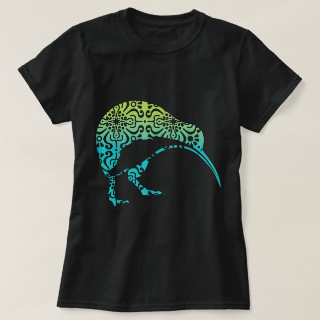 Camiseta Arte de pájaro neozelandés de origen maorí kiwi (Diseño del anverso)