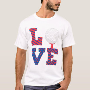 Camiseta Arte de Palabra de Amor de Golf