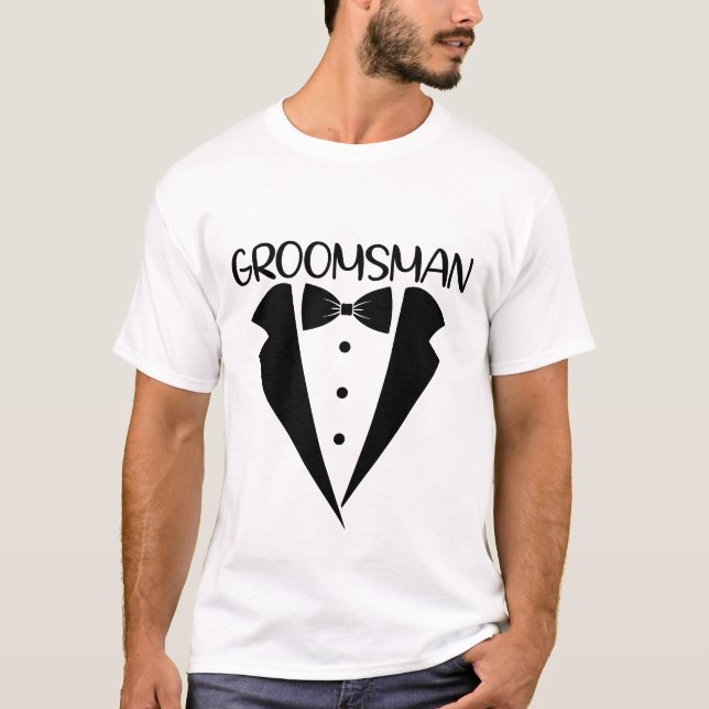 Camiseta Arte de palabras Boda de Guay Groomsman (Anverso)
