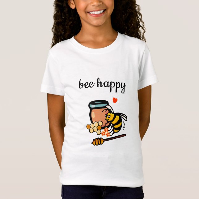 Camiseta Arte de palabras de abejas amarillas adorables (Anverso)