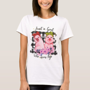 Camiseta arte de palabras de amor de cerdo lindo