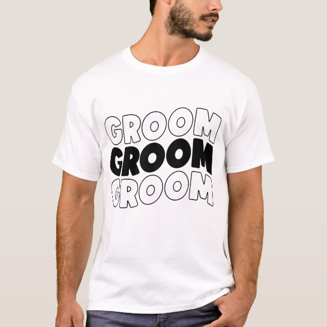Camiseta arte de palabras de Boda de novio (Anverso)