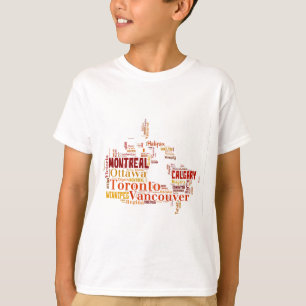 Camiseta Arte de palabras de ciudades de Canadá