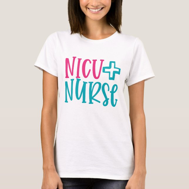 Camiseta Arte de palabras de enfermera de la NICU (Anverso)